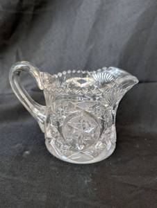 lot 2013 image: Pressed Glass Creamer Pitcher with Star Pattern