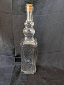 lot 2018 image: Pressed Glass Decanter with Cork Stopper - 12 in