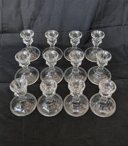 lot 2030 image: Clear Glass Tapered Candle Holders - 12 ct