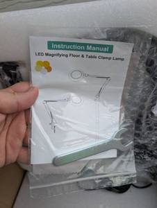 lot 3029 image: LED Magnifying Floor and Table Clamp Lamp