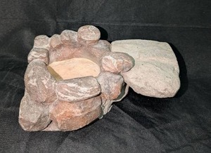 lot 3124 image: Cement and Rock Candle Holder