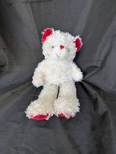 lot 4013 image: White Plush Teddy Bear with Red Kiss Me Feet