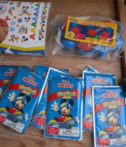 lot 4031 image: Disney Mickey Mouse Play Pack Mini Activity Sets with Temporary Tattoos  Playdoh Tools