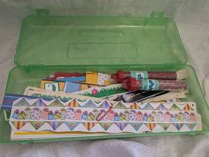 lot 4633 image: Scrapbooking Supplies Kit with Paper Borders and Decorative Elements