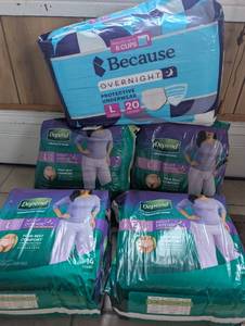 lot 5001 image: Womens Incontinence Underwear Bundle - Because & Depend Night Defense