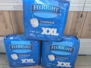 lot 5004 image: FitRight Adult Disposable Underwear XXL 20-Count Packages&nbsp 3 ct