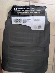 lot 5037 image: 4-Piece Rubber Car Floor Mat Set - tags on