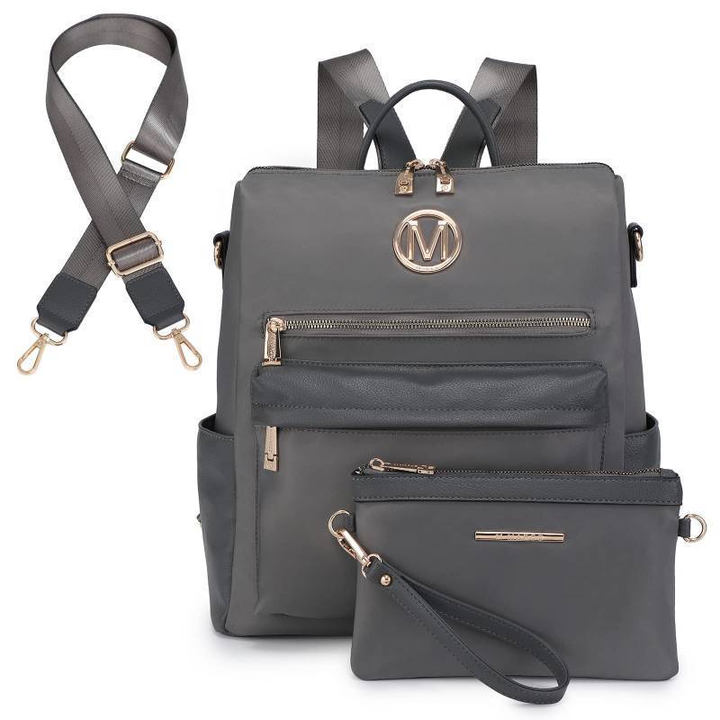 lot 72479 image: Womens Nylon Backpack Purse Convertible Large Ladies Designer Rucksack Travel Shoulder Bags Handbag 2PCS
