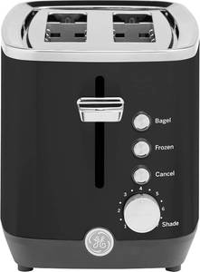 lot 5007 image: $49 GE 2-Slice Black Stainless Toaster, 7-Shade Settings, Wide Slots