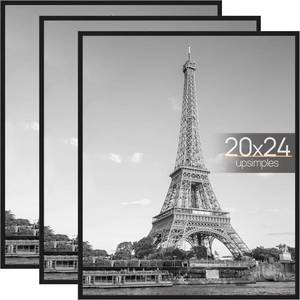 lot 5026 image: upsimples 20x24 Picture Frame Black 3-Pack, Scratch-Proof Frames