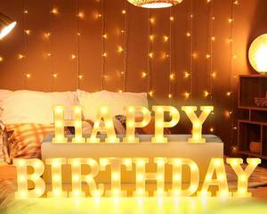 lot 5061 image: CHUNNIN Happy Birthday Marquee Light Up Letters LED Sign