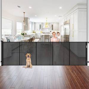 lot 5074 image: $78 Reinforced 42-Inch Extra Tall Pet Gate with Support Rods, Black