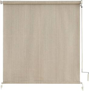 lot 5076 image: $78 sunoff Outdoor Roller Shades, Cordless Patio Blinds, Sesame,96x96