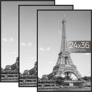 lot 5079 image: $50 upsimples 24x36 Poster Frames Black 3-Pack Scratch-Proof