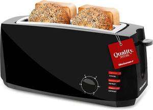 lot 5087 image: Elite Gourmet ECT4829B Long Slot 4-Slice Toaster, 6 Toast Settings