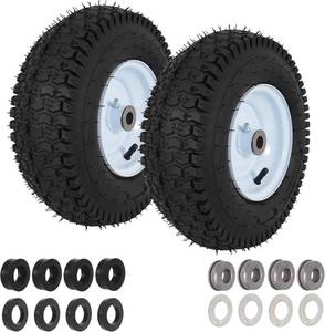 lot 5089 image: $60 2 Pcs 13x5.00-6 Lawn Mower Tire & Wheel with TR13 Valve, 375 LBS
