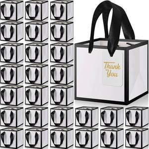 lot 5100 image: Kolldenn 100 Pcs Gift Bags with Handles, 4x4x4 White