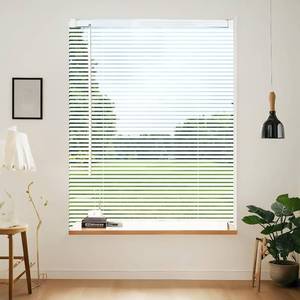 lot 5108 image: Cordless Vinyl Mini L Blinds 43W x 48H, 1 Slats White