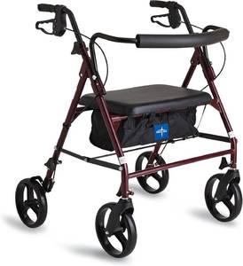 lot 5116 image: $97 Medline Bariatric Rollator Walker, Large Steel, 500 lb, Foldable