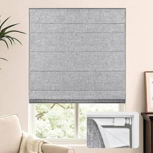 lot 5137 image: $68 LazBlinds Cordless Roman Shades, Blackout UV Blocking, 36x60, Grey