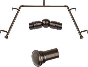 lot 5138 image: TONIAL Bay Window Curtain Rods, 36 72 Center, 20 36 Side, Bronze