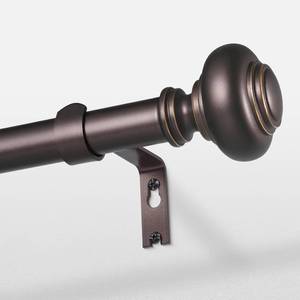 lot 5153 image: Bronze Curtain Rods 72-144 in, Adjustable 1 in, Antique Brown