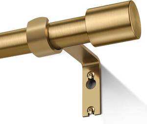 lot 5169 image: Brass Curtain Rods 48-84 in, 1 in Dia, Heavy Duty, Adjustable