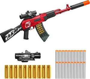lot 5187 image: Shell Ejecting Shotgun Foam Blaster Toy Gun with Scope Soft Darts