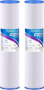 lot 5190 image: $47 PUREPLUS 20x4.5 Pleated Sediment Filter for Well Water, 2-Pack
