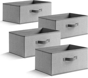lot 5193 image: 14.7in Storage Baskets, Woven Fabric Bins, Organizer (BLACK, 4PCS)