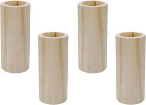 lot 5203 image: 4Pcs BLACK Cylinder Wood Bed Risers, Inner Dia. 2.28in, Height 5.9in