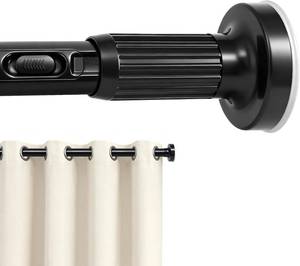 lot 5204 image: $50 Extra Long Tension Curtain Rod 39-173 in Telescopic No-Drill Black