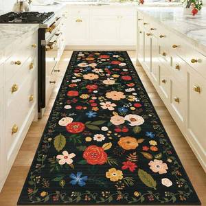 lot 5205 image: UArtlines 26 x 8 Boho Runner Rug - Non-Slip, Washable