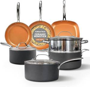 lot 5230 image: $99 Gotham Steel 12 Pc Ceramic Cookware Set Nonstick, PFOA PFOS Free
