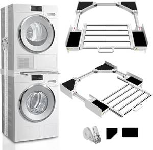 lot 5245 image: $60 Kiss Core Washer Dryer Stacking Kit, 29 in, Adjustable with Rack