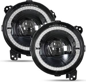 lot 5255 image: $150 9-Inch Round LED Headlights for Jeep JLJLU 2018-2025