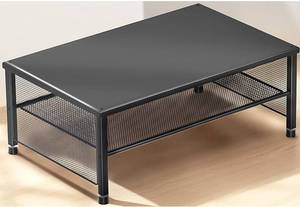 lot 5265 image: ECOLOVI 2-Tier Monitor Stand Riser, Desk Organizer, Black