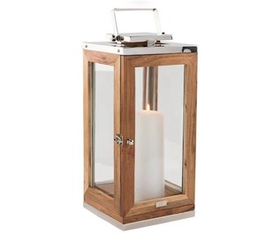 lot 5268 image: Fink Large Lantern 43 cm, Acacia Wood, Natural Wood Grain