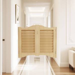 lot 5282 image: $156 Louvered Cafe Doors, Wood Swing Door, 35.4x35.4in