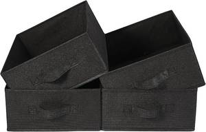 lot 5284 image: JAKAGO Fabric Storage Bins Set of 4 Baskets with Handles Black 14x11x8