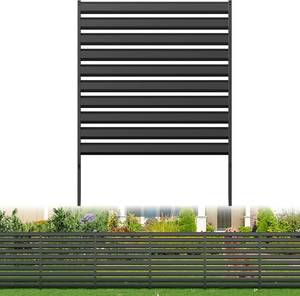 lot 5287 image: $70 Metal Outdoor Privacy Screen Fence 42H x 38W (1 Panel) Black
