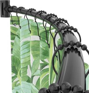 lot 5296 image: Curved Shower Curtain Rod 38-72 in., Adjustable, 0.9mm, Black