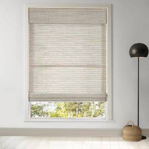 lot 5298 image: $59 LazBlinds Cordless Bamboo Roman Shades, 30.5x64, Greystone