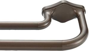 lot 5300 image: $51 Dark Bronze Double Curtain Rods 72-144in, Aluminum Finials