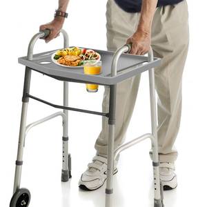 lot 5324 image: Bluestone Walker Tray Table with 2 Cup Holders (Gray)