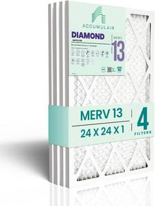 lot 5326 image: Accumulair Diamond 24x24x1 MERV 13 HVAC Air Filter (4-Pack)