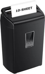 lot 5330 image: $57 Bonsaii 10-Sheet Cross Cut Shredder, 5.5 Gal, Credit CardStaples