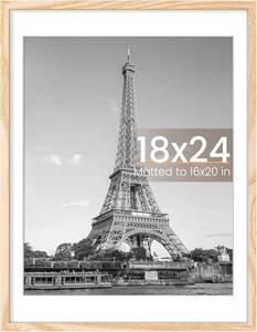 lot 5333 image: upsimples 18x24 Picture Frame with Mat or 18x24 Without, Natural