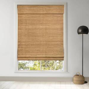 lot 5335 image: $52 LazBlinds Cordless Bamboo Roman Shades Privacy 31x64 Teak