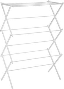 lot 5341 image: Amazon Basics Foldable Portable Clothes Drying Rack, Indoor, White